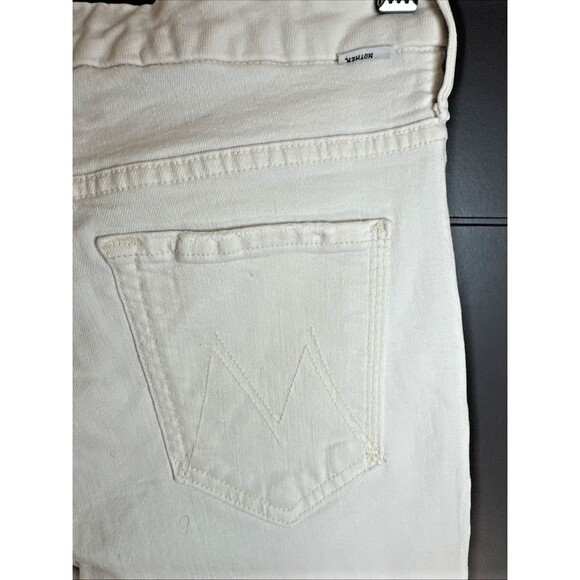 Mother The Pixie Size 29  High Rise Skinny Jeans Taste The Rainbow Cream Buttons - Picture 12 of 13